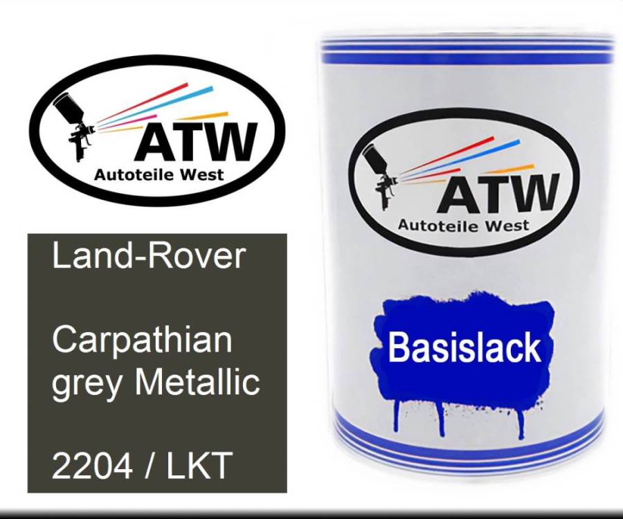 Land-Rover, Carpathian grey Metallic, 2204 / LKT: 500ml Lackdose, von ATW Autoteile West.